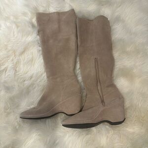 Tan Suede Over the Knee Boots